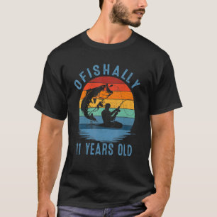 T-shirt Pêcheur âgé de 11 ans 11e anniversaire poisson