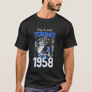 T-shirt Pêcheur âgé de 62 ans 1958 62e naissance