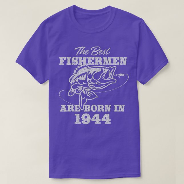 T-shirt Pêcheur âgé de 78 ans_ Pêche 1944 78e anniversaire (Design devant)