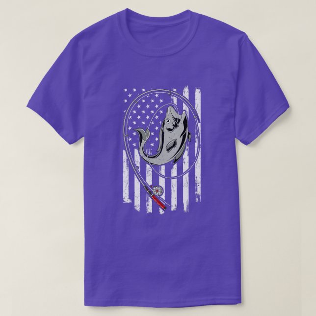 T-shirt Pêcheur américain États-Unis Drapeau Pêche de pois (Design devant)