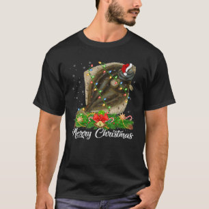 T-shirt Pêcheur Auteur Correspondant Santa Halibut Halibu