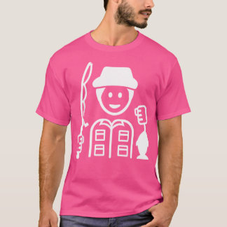 T-shirt Pêcheur Avec Bâton De Pêche Et Poisson