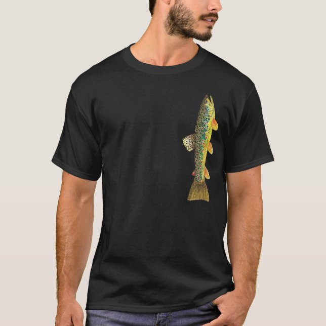 T-shirt Pêcheur Brown de truites (Devant)