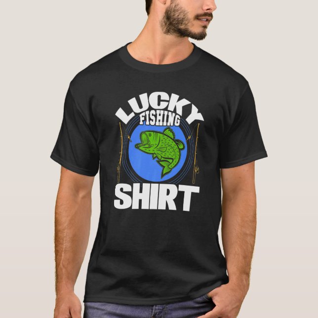 T-shirt Pêcheur chanceux Poisson (Devant)