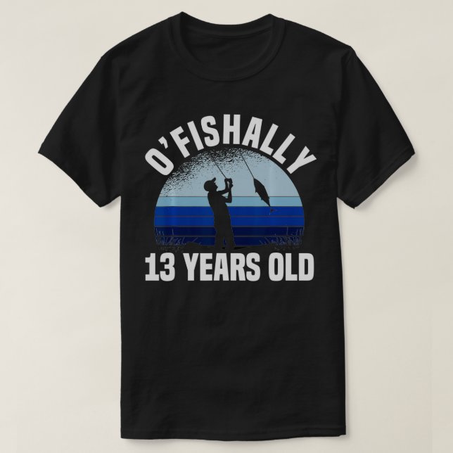 T-shirt Pêcheur de 13 ans 13e anniversaire poisson (Design devant)