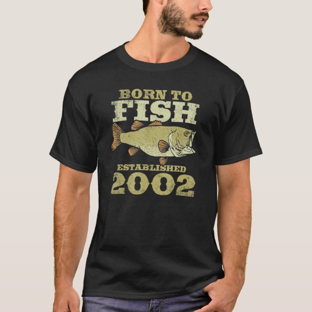T-shirt Pêcheur De 20 Ans Les Meilleurs Pêcheurs Sont Nés (Devant)