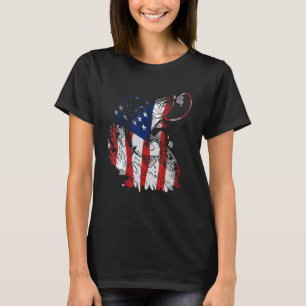 T-shirt Pêcheur de bar américain patriote papa