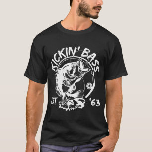 T-shirt Pêcheur De Bass Anniversaire Né En 1963 Année De N