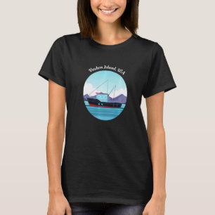 T-shirt Pêcheur de bateau de pêche de l'île Vashon Washing