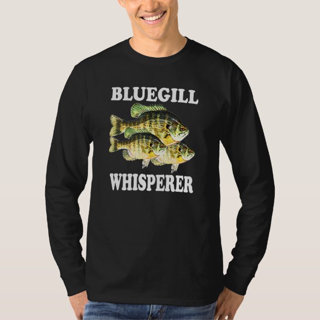 T-shirt Pêcheur de Bluegill Pêcheur de poisson Bleu Whispe (Devant)