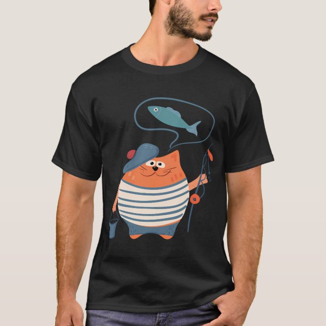T-shirt Pêcheur de chat (Devant)