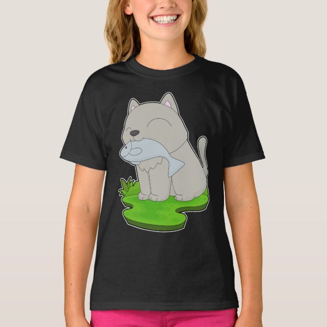T-shirt Pêcheur de chat pêche pêche (Devant)