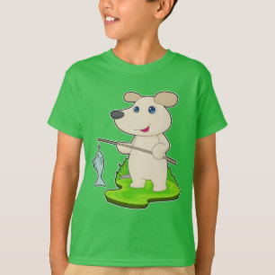 T-shirt Pêcheur de chiens canne à pêche Pêche