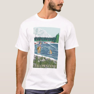T-shirt Pêcheur de mouche - Yellowstone occidental,
