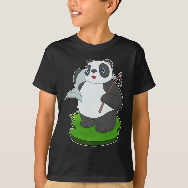 T-shirt Pêcheur de poisson Panda (Devant)