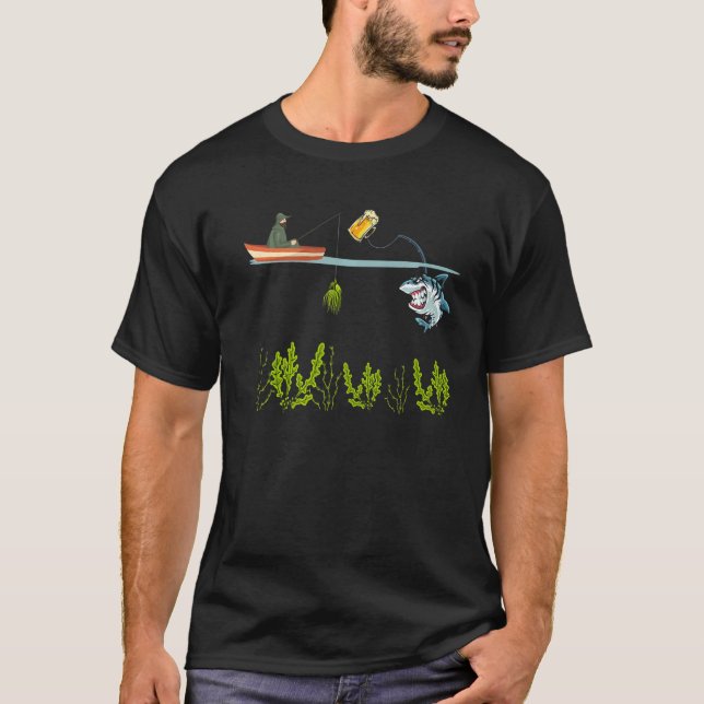 T-shirt Pêcheur de requin Grand requin blanc Pêcheur (Devant)