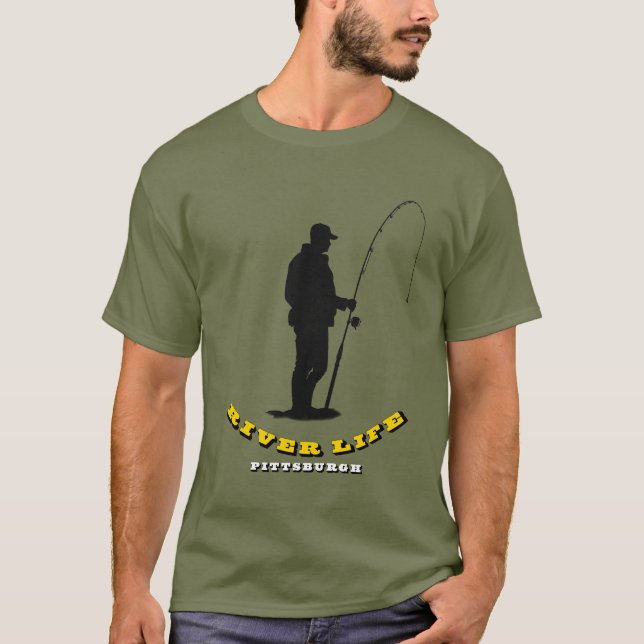 T-shirt Pêcheur de River Life Pittsburgh (Devant)