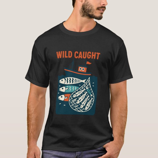 T-shirt Pêcheur de sardines sauvage capturé (Devant)