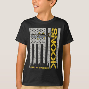 T-shirt Pêcheur de snook - Drapeau américain de style vint