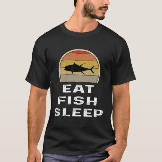 T-shirt Pêcheur De Thon Mange Du Poisson Sommeil