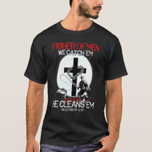 T-shirt Pêcheur D'Hommes Nous Les Attrapons Il Les Nettoie