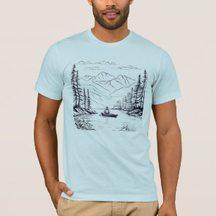 T-shirt Pêcheur du lac de montagne – Concept extérieur pai