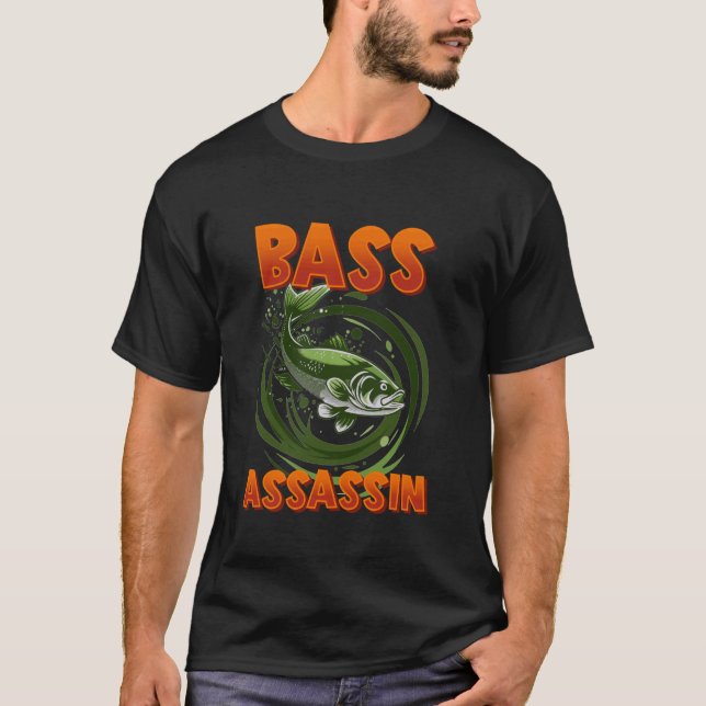 T-shirt Pêcheur enthousiaste d'assassin de basse (Devant)