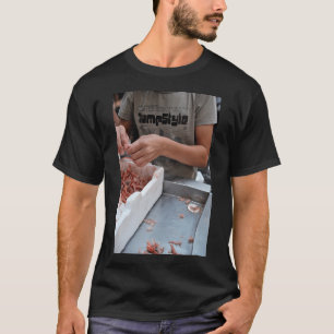 T-shirt pêcheur et crevettes
