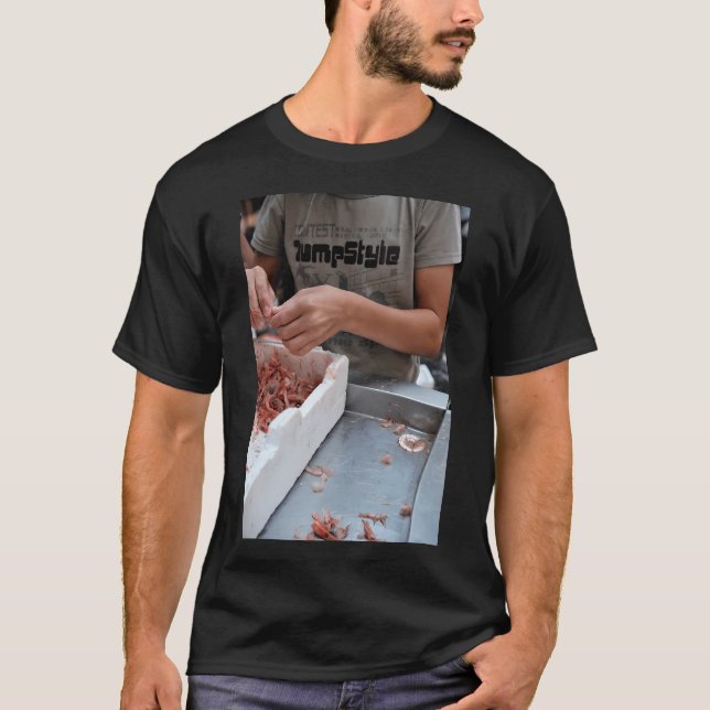 T-shirt pêcheur et crevettes (Devant)