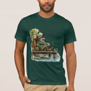 T-shirt Pêcheur fantaisiste journée paresseuse pêche