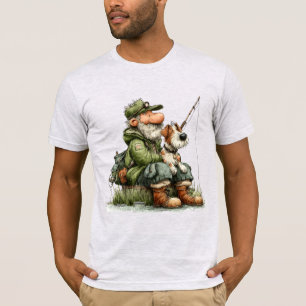 T-shirt Pêcheur fantaisiste journée paresseuse pêche
