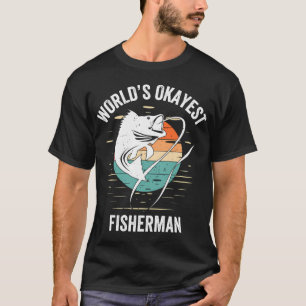 T-shirt Pêcheur le plus moyen des mondes rétro