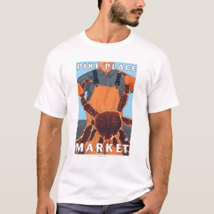 T-shirt Pêcheur limule - marché de place de Pike, Seattl