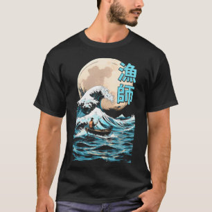 T-shirt Pêcheur Maître Pêcheur Grande Vague Au Large De Ka
