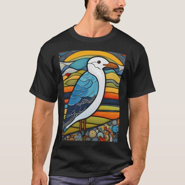 T-shirt Pêcheur mouette (Devant)