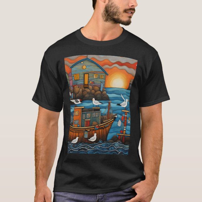T-shirt Pêcheur mouette (Devant)