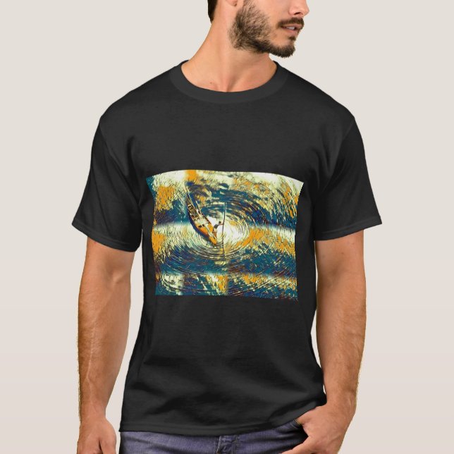 T-shirt Pêcheur paisible en bas de la rivière (Devant)