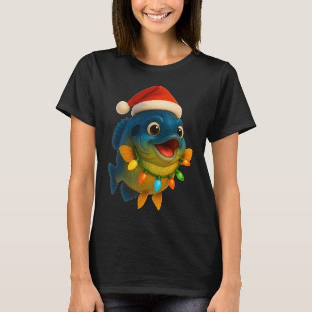 T-shirt Pêcheur pêchant activement dans le lac design drôl (Devant)