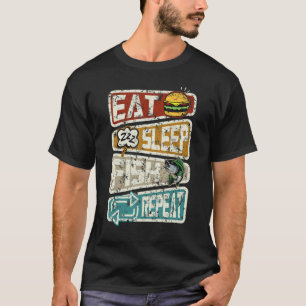 T-shirt Pêcheur Pêche Manger Dormir Poisson Répéter Pêche