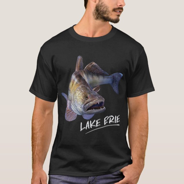 T-shirt pêcheur pêcheur du lac Érié Walleye (Devant)