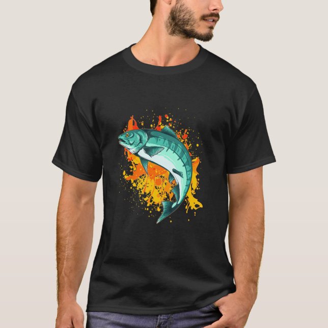 T-shirt Pêcheur pêcheur pêcheur truite pêche poisson Natur (Devant)