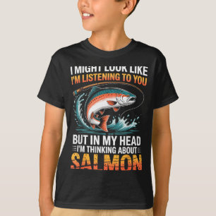 T-shirt Pêcheur Poisson Pêcheur à la ligne Pensant au Saum