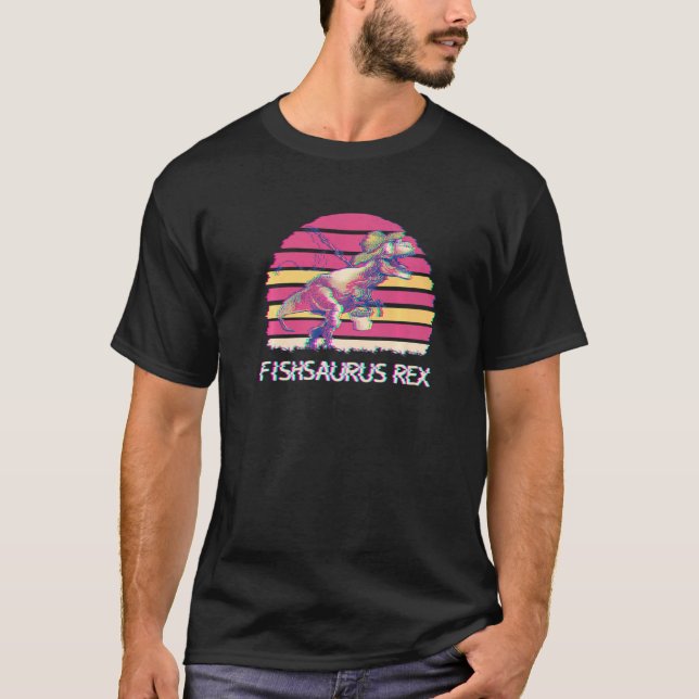 T-shirt Pêcheur T Rex Fishsaurus Rex Dinosaure Pêcheur (Devant)