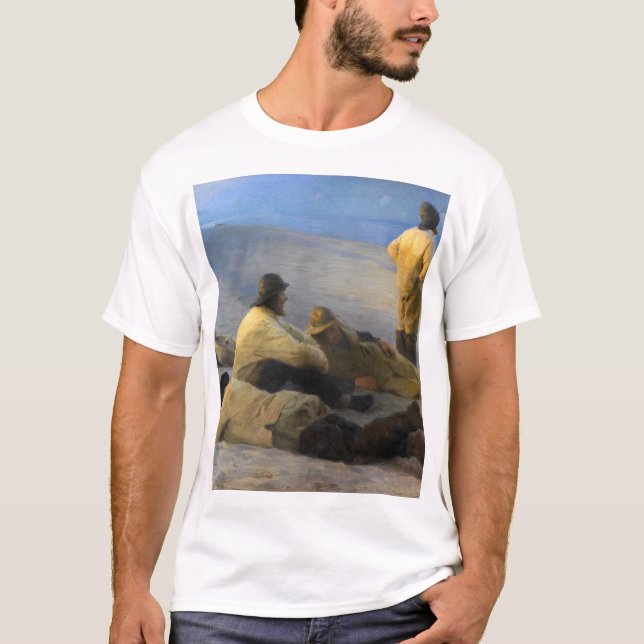 T-shirt Pêcheurs à Skagen Beach par Peder Severin Kroyer (Devant)