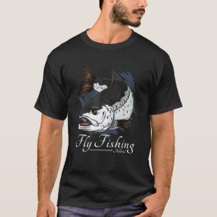 T-shirt Pêcheurs Art Saumon Truite Accro Blague Fly Fishi