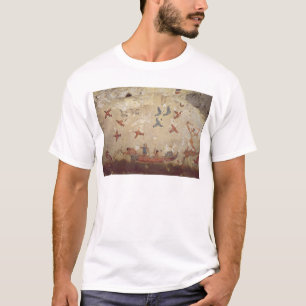 T-shirt Pêcheurs dans voler de bateau et d'oiseaux