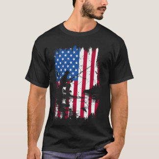 T-shirt Pêcheurs Patriotes Drôles USA Drapeau Américain 4 