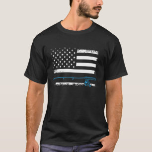 T-shirt Pêcheurs Patriotiques Drapeau Usa Hommes Hobby Pêc