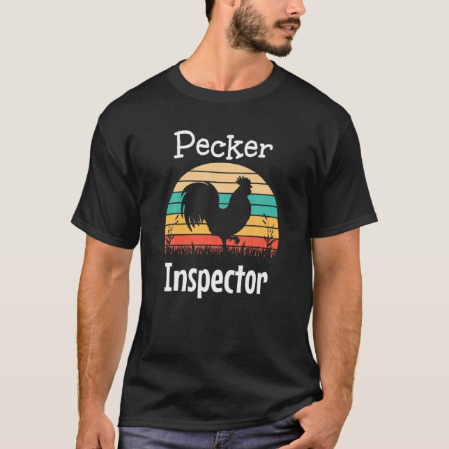 T-shirt Pecker Inspecteur Rooster Et Retro Sun (Devant)