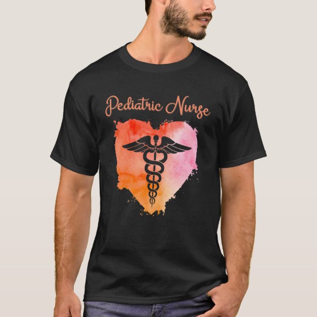 T-shirt Pediatric Nurse  Nurses Nursing Graduation Caduceu (Devant)